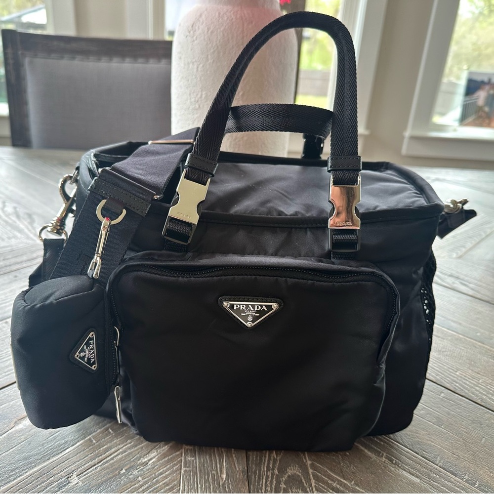 Prada Dog Carrier Re-Nylon and Saffiano leather pet bag